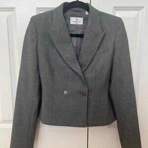 Aritzia Babaton Ratio Blazer - cropped grey a-line blazer